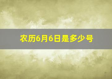 农历6月6日是多少号