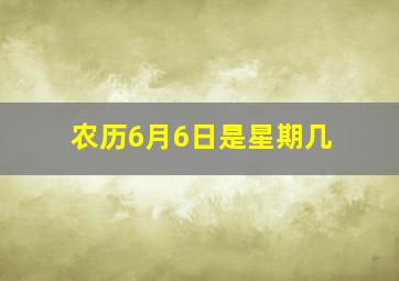 农历6月6日是星期几