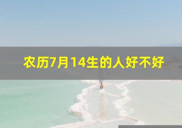 农历7月14生的人好不好