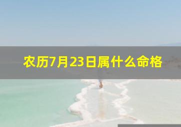 农历7月23日属什么命格