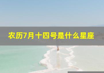 农历7月十四号是什么星座