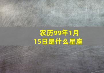 农历99年1月15日是什么星座