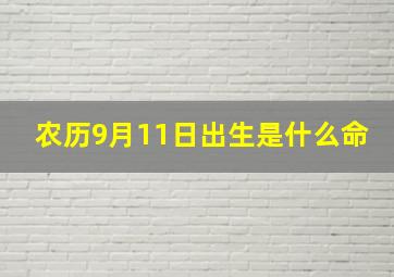 农历9月11日出生是什么命