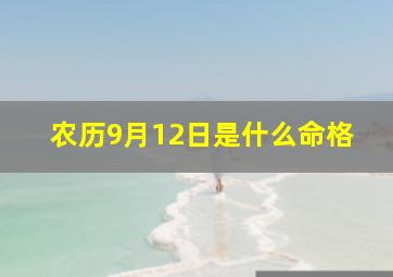 农历9月12日是什么命格