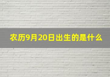 农历9月20日出生的是什么