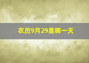 农历9月29是哪一天