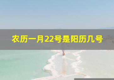 农历一月22号是阳历几号