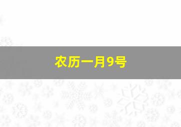 农历一月9号