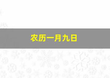 农历一月九日