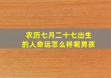 农历七月二十七出生的人命运怎么样呢男孩