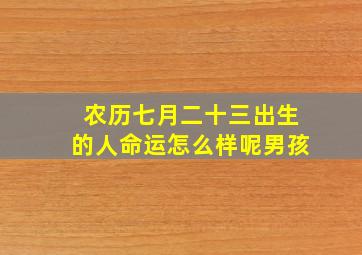 农历七月二十三出生的人命运怎么样呢男孩