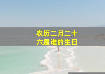 农历二月二十六是谁的生日