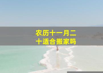 农历十一月二十适合搬家吗