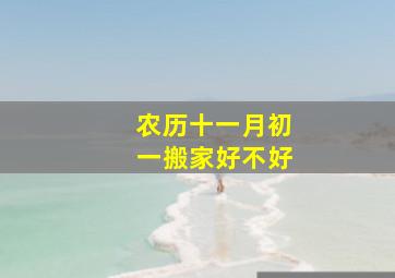 农历十一月初一搬家好不好