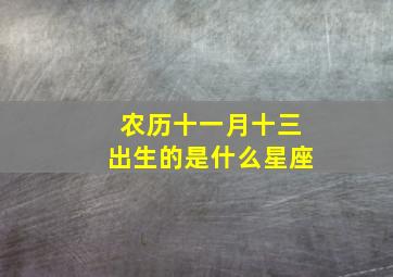 农历十一月十三出生的是什么星座