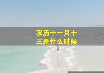 农历十一月十三是什么时候