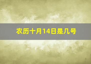 农历十月14日是几号