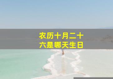 农历十月二十六是哪天生日