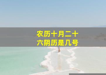 农历十月二十六阴历是几号