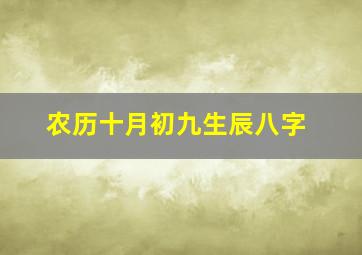 农历十月初九生辰八字