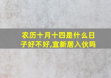 农历十月十四是什么日子好不好,宜新居入伙吗