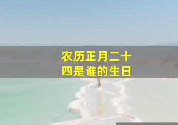 农历正月二十四是谁的生日