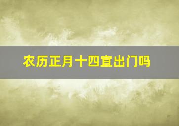 农历正月十四宜出门吗