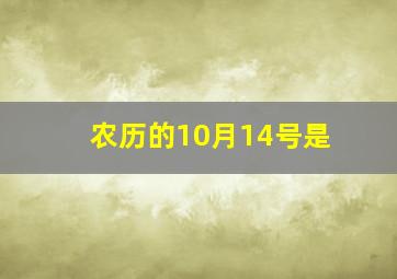 农历的10月14号是