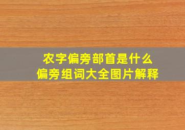 农字偏旁部首是什么偏旁组词大全图片解释