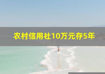 农村信用社10万元存5年