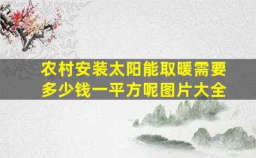 农村安装太阳能取暖需要多少钱一平方呢图片大全