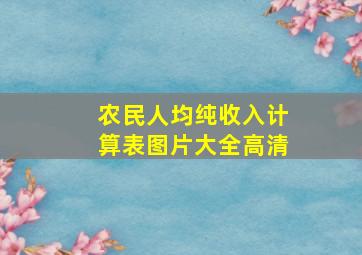 农民人均纯收入计算表图片大全高清