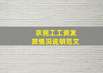 农民工工资发放情况说明范文