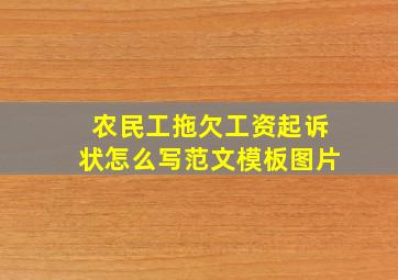 农民工拖欠工资起诉状怎么写范文模板图片