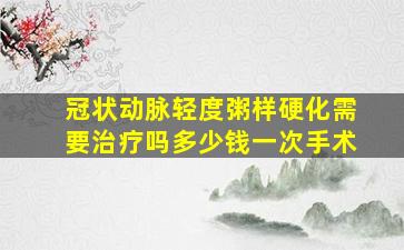 冠状动脉轻度粥样硬化需要治疗吗多少钱一次手术