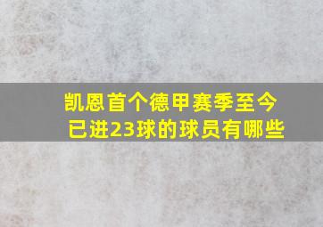 凯恩首个德甲赛季至今已进23球的球员有哪些