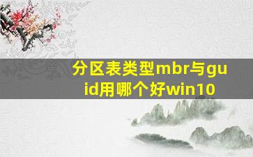 分区表类型mbr与guid用哪个好win10