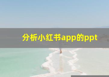 分析小红书app的ppt