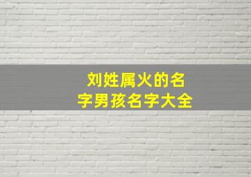 刘姓属火的名字男孩名字大全