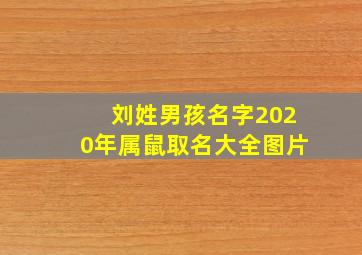 刘姓男孩名字2020年属鼠取名大全图片