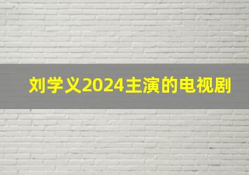 刘学义2024主演的电视剧