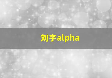 刘宇alpha