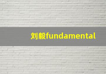 刘毅fundamental