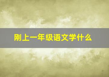 刚上一年级语文学什么