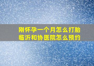 刚怀孕一个月怎么打胎临沂和协医院怎么预约