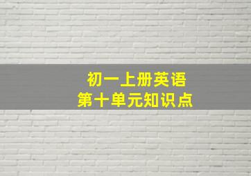 初一上册英语第十单元知识点