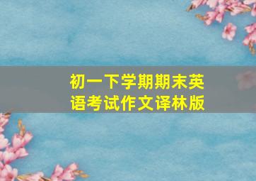 初一下学期期末英语考试作文译林版