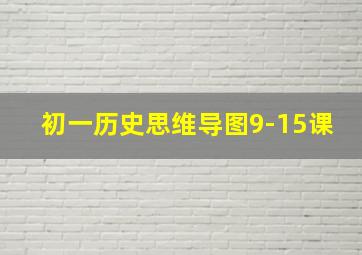 初一历史思维导图9-15课