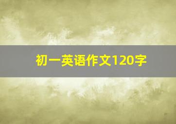 初一英语作文120字