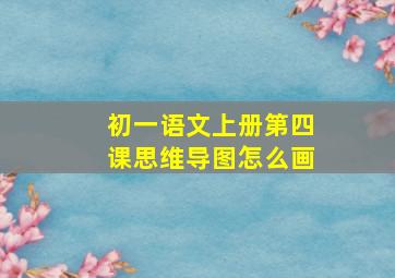 初一语文上册第四课思维导图怎么画